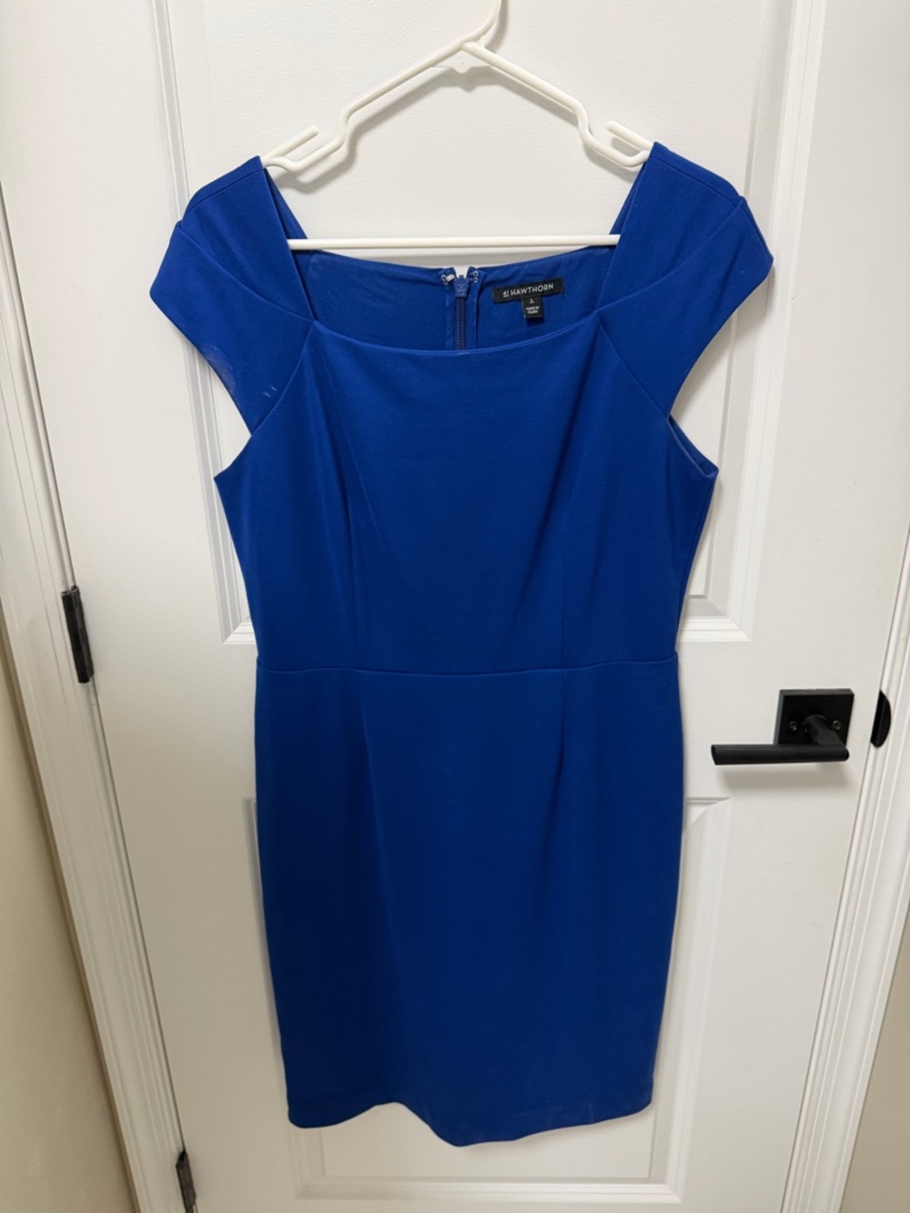41 Hawthorn Royal Blue Cap-Sleeve Midi Sheath Dress